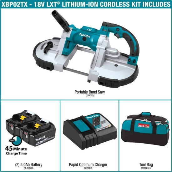 Makita マキタ XBP02TX 18V LXT Lithium-Ion Cordless Portable Band Saw Kit (5.0Ah)_2