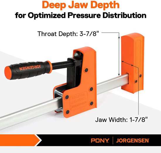 Jorgensen 18” Bar Clamp Set, 2-pack 90° Parallel Clamp Cabinet