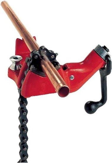RIDGID 40210 Model BC610 Top Screw Bench Chain Vise, 1/4-inch to 6-inch Bench Vise , Red , 11x11x7