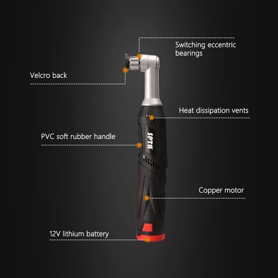 SPTA Cordless Mini Car Polisher, 12V Micro Cordless Scratches Killer Car Polisher RO/DA Mini Car Polisher for polishing, Sanding and Cleaning_4