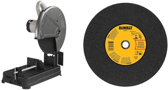 PORTER-CABLE Chop Saw, 15-Amp, 14-Inch (PCE700) & Dewalt デウォルト Chop Saw Wheel, General Purpose, 14-Inch x 7/64-Inch x 1-Inch (DWA8011)