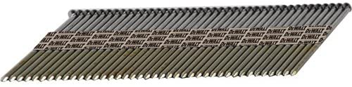 Dewalt デウォルト Framing Nails, Paper Tape, 30-Degree, Smooth Shank, Bright Finish, Off-Set Round Head, 3 1/2-Inch x .131-Inch, 2000-Pack (DPT-