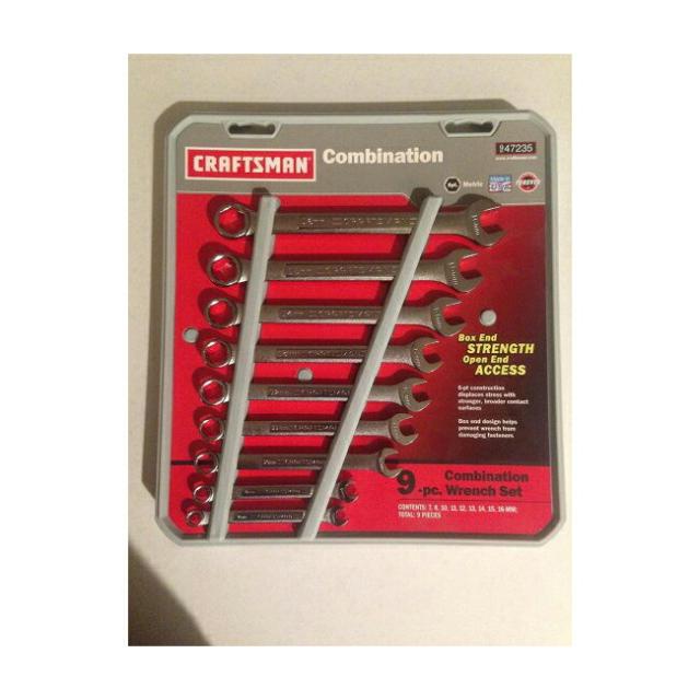 Craftsman 9 pc. Metric 6 pt. Combination Wrench Set, # 47235 Made in the USA