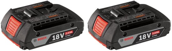 BOSCH ボッシュ BAT612 18V 2.0Ah Lithium Ion Slim Pack Battery (2 Pack)