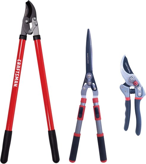 CRAFTSMAN CMXMKIT0140 3-Piece Pruning Set with Bypass Pruning Shears, Compound Lopper and Extendable Hedge Shears