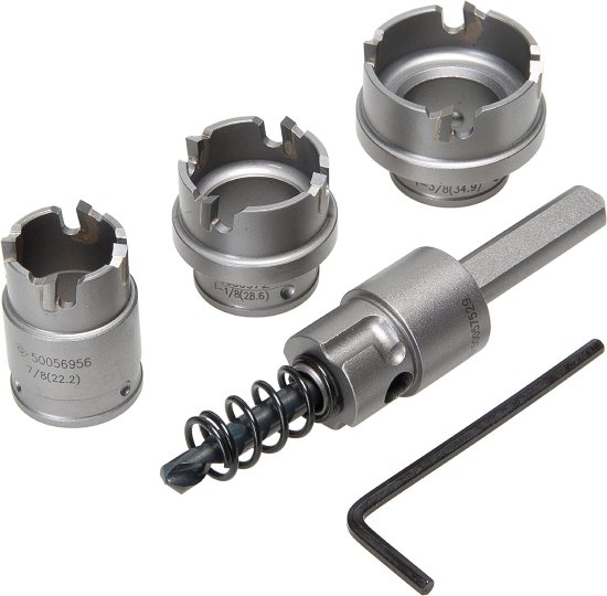 Hole Cutter Kit, 6 Pc, Tungsten Carbide