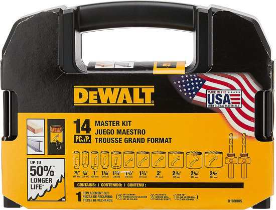 DEWALT 特別価格DEWALT Hole Saw Kit, 14-Piece (D180005) , Yellow