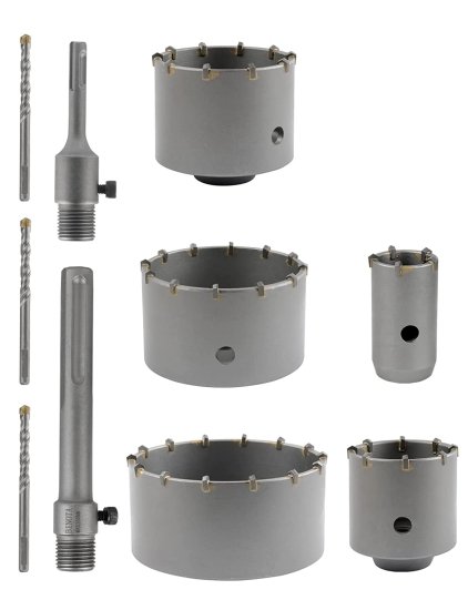 BINOTA Concrete Hole Saw SDS Plus Max Shank for Cement Brick Wall, Kit 40 65 80 100 125 mm
