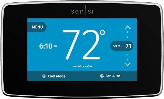 Emerson Sensi Touch Wi-Fi Smart Thermostat with Touchscreen Color Display, Works with Alexa, Energy Star Certified, C-wire Required, ST75 Black_1