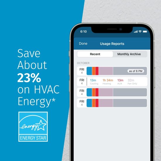 Emerson Sensi Touch Wi-Fi Smart Thermostat with Touchscreen Color Display, Works with Alexa, Energy Star Certified, C-wire Required, ST75 Black_2