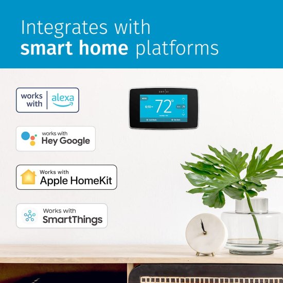 Emerson Sensi Touch Wi-Fi Smart Thermostat with Touchscreen Color Display, Works with Alexa, Energy Star Certified, C-wire Required, ST75 Black_6