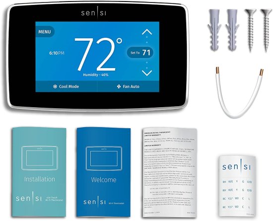 Emerson Sensi Touch Wi-Fi Smart Thermostat with Touchscreen Color Display, Works with Alexa, Energy Star Certified, C-wire Required, ST75 Black_8