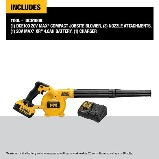 Dewalt デウォルト 20V MAX* Blower for Jobsite Kit, Compact (DCE100M1)_1