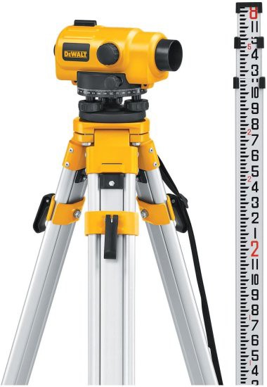 Dewalt デウォルト DW096PK 26X Automatic Optical Level Kit with Tripod Rod and Carrying Case  Yellow