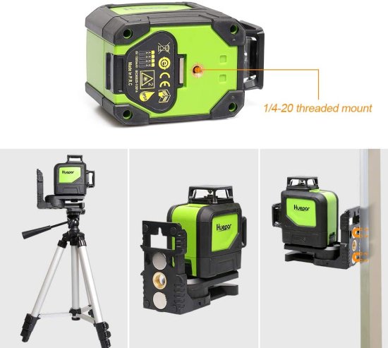 Huepar 902CG Self-Leveling 360-Degree Cross Line Laser Level with Pulse Mode, Switchable Horizontal and Vertical Green Beam Laser Tool, Magnetic_1