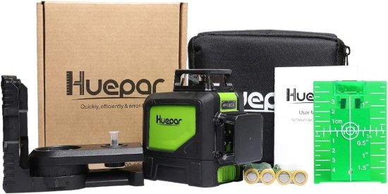 Huepar 902CG Self-Leveling 360-Degree Cross Line Laser Level with Pulse Mode, Switchable Horizontal and Vertical Green Beam Laser Tool, Magnetic_5