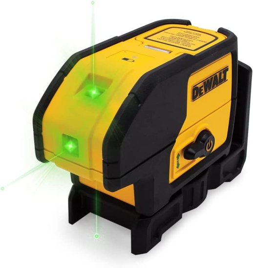 Dewalt デウォルト Laser Level, 3 Spot, Green, 30-Foot Range (DW083CG) , Black