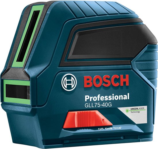 BOSCH ボッシュ GLL75-40G 75フィート Green-Beam Self-Leveling Cross-Line Laser with VisiMax Technology, L-Bracket Adjustable Mounting Device and Carryi