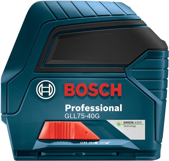 BOSCH ボッシュ GLL75-40G 75フィート Green-Beam Self-Leveling Cross-Line Laser with VisiMax Technology, L-Bracket Adjustable Mounting Device and Carryi