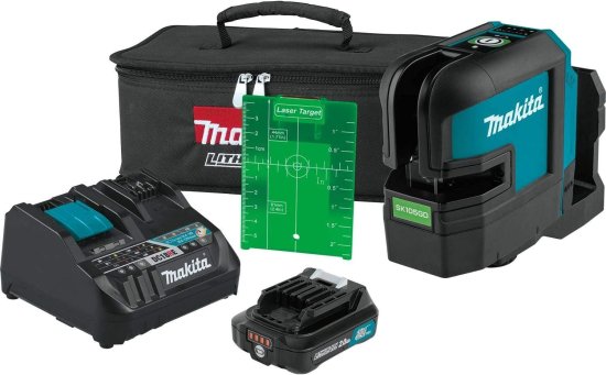Makita マキタ SK105GDNAX 12V max CXT? Lithium-Ion Cordless Self-Leveling Cross-Line Green Beam Laser Kit (2.0Ah)