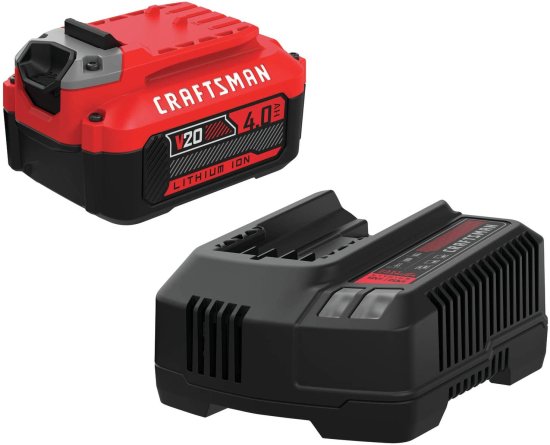 CRAFTSMAN V20 Craftsman Battery, Power Tool Kit, Charger Included, 4.0-Ah (CMCB204-CK)