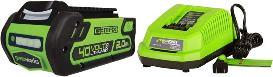 Greenworks 40V 2.0 AH Lithium Ion Battery 29462 & 40V Lithium Ion Battery Charger 29482 26,000円
