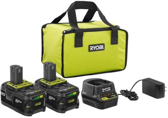 18-Volt ONE+ Lithium-Ion High Capacity 4.0 Ah Battery (2-Pack) Starter Kit with Charger and Bag P197