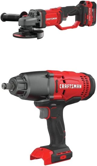 CRAFTSMAN V20 Cordless Angle Grinder Tool Kit, 4-1/2-Inch with Impact Wrench (CMCG400M1 & CMCF900B)の通販は