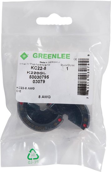 Greenlee KC22-8 CRIMPING TOOL DIE , Red