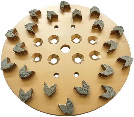 10" Concrete Diamond Grinding Disc Plate Edco, Blastrac, Husqvarna, 20 Arrow Segment, 25/30 Grit