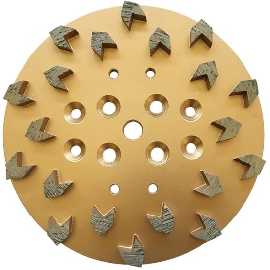 10" Concrete Diamond Grinding Disc Plate Edco, Blastrac, Husqvarna, 20 Arrow Segment, 25/30 Grit_1