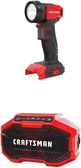 CRAFTSMAN V20 LED Work Light with Bluetooth Speaker Tools Only (CMCL020B & CMCR001B)