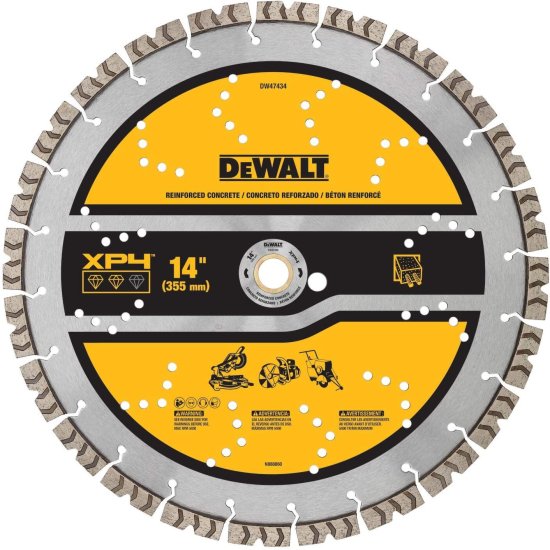 Dewalt デウォルト Diamond Saw Blade, Segmented Concrete Blade, Reinforced, 14-inch (DW47434)の通販は