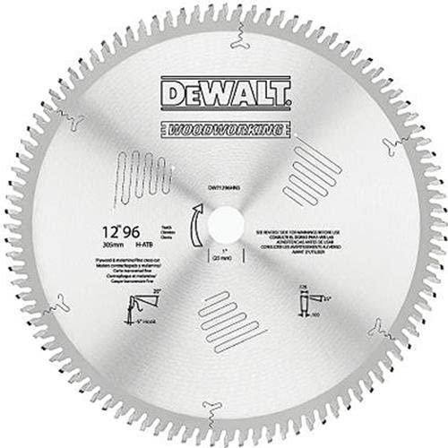 Dewalt デウォルト DW7650 96T Fine Crosscut Blade, 12-Inch