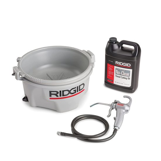 RIDGID 10883 Model 418 Pipe Threading Oiler, All Weather Oiler with Oil Reservoir and Pump Assembly for Pipe Threading Oil , grey