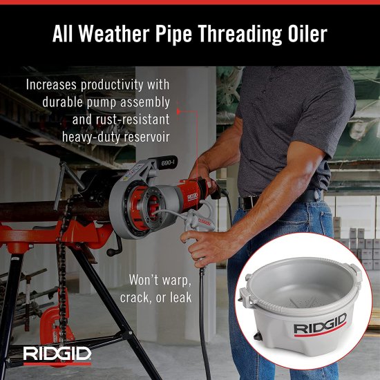 RIDGID 10883 Model 418 Pipe Threading Oiler, All Weather Oiler with Oil Reservoir and Pump Assembly for Pipe Threading Oil , grey_2
