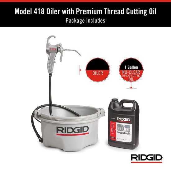 RIDGID 10883 Model 418 Pipe Threading Oiler, All Weather Oiler with Oil Reservoir and Pump Assembly for Pipe Threading Oil , grey_6