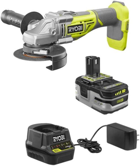 RYOBI 18-Volt Brushless 4-1/2 in. Cut-Off Tool/Angle Grinder Kit with Battery and Charger, (Non-Retail Packaging, Bulk Packaged)