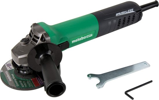Metabo HPT Angle Grinder | 4-1/2-Inch | AC Brushless | Variable Speed | 12-Amp Motor | 2,800 - 10,000 Rpm | 1,300W | Slide Switch W/ Trigger Loc