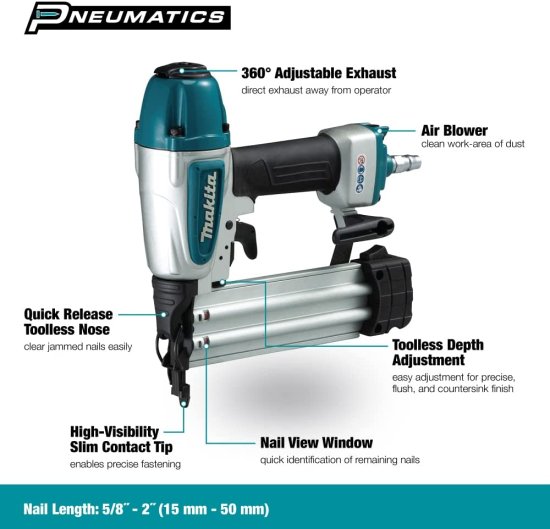 Makita マキタ AF506 2" Brad Nailer, 18 Gauge_1