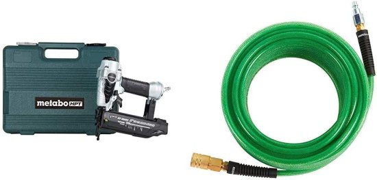 Metabo HPT NT50AE2 Brad Nailer with Air Hose, 1/4" x 50'