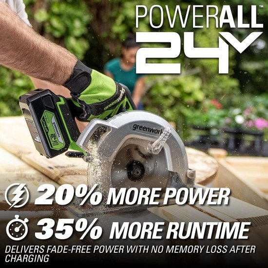 Greenworks 24V Brushless 7.25" Circular Saw, Battery and Charger Sold Separately
