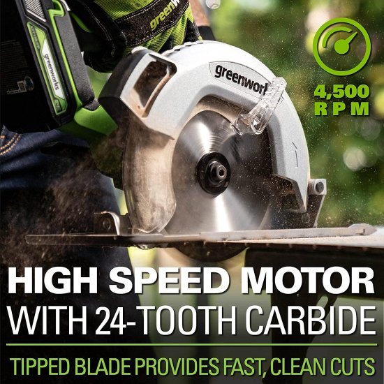 Greenworks 24V Brushless 7.25" Circular Saw, Battery and Charger Sold Separately