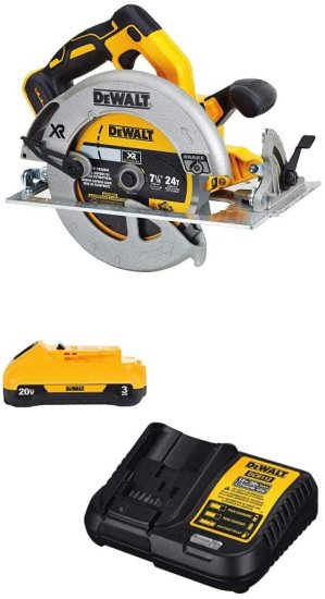 Dewalt デウォルト 20V MAX 7-1/4-Inch Circular Saw with Battery Pack & Charger Kit, 3-Ah (DCS570B & DCB230C) 49,860円