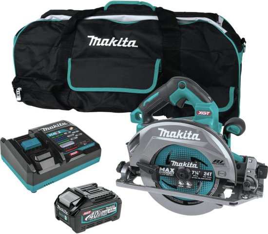 Makita マキタ GSH02M1 40V max XGT AWS Capable Brushless Lithium-Ion 7-1/4 in. Cordless Circular Saw Kit with Guide Rail Compatib