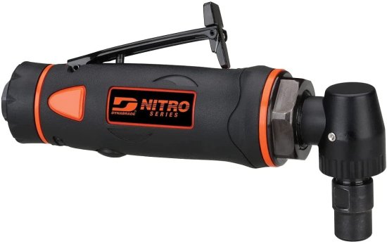 Dynabrade (DGR51) 0.5 hp Right Angle Die Grinder | 1/4" 3-piece Collet, 14000 RPM Pneumatic Motor | Compact and Lightweight, Easily Accesses Tig