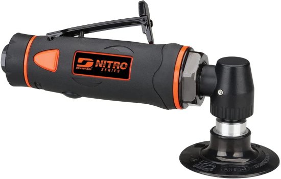 Dynabrade (DS53) 3" (76 mm) Diameter Right Angle Disc Sander | 1/4" Collet, 0.5 hp 14000 RPM Pneumatic Motor | Includes 3" Locking-type (R-type)