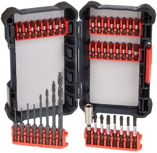 BOSCH ボッシュ PS21-2A 12V Max 2-Speed Pocket Driver Kit with 2 Batteries, Charger and Case & 40 Piece Impact Tough Drill Driver Custom Case Sys