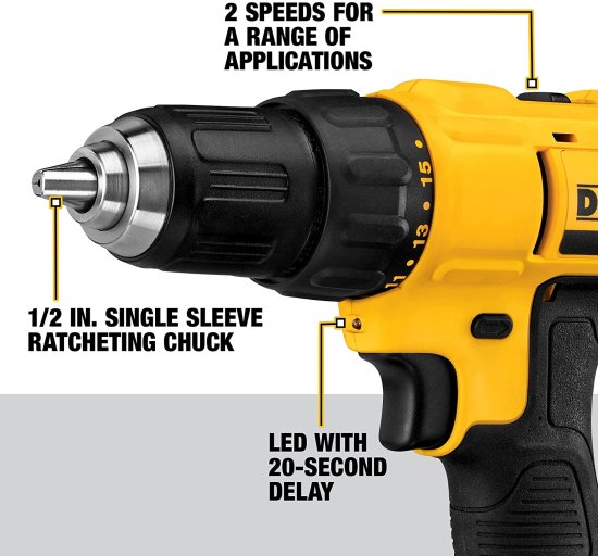 Dewalt デウォルト 20V Max Cordless Drill / Driver Kit, Compact, 1/2-Inch (DCD771C2)