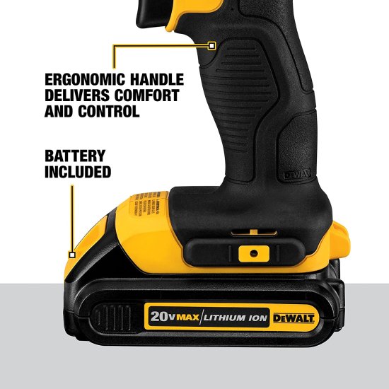 Dewalt デウォルト 20V Max Cordless Drill / Driver Kit, Compact, 1/2-Inch (DCD771C2)